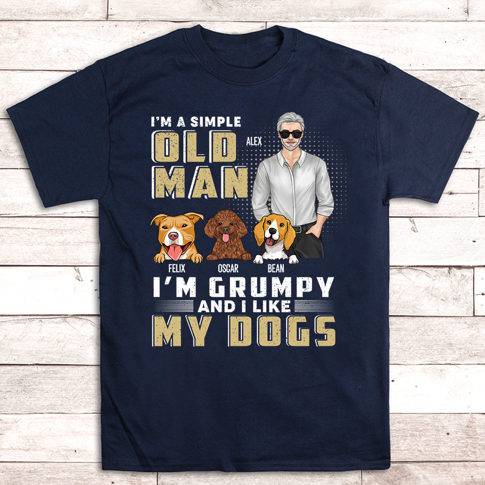A Simple Old Man - Personalized Custom Unisex 5.3 oz T-shirt for Pet Lovers