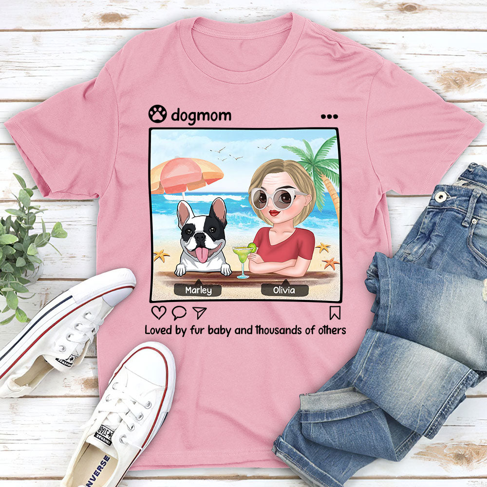 Dog And Mom - Personalized Custom Unisex 5.3 oz T-shirt for Pet Lovers