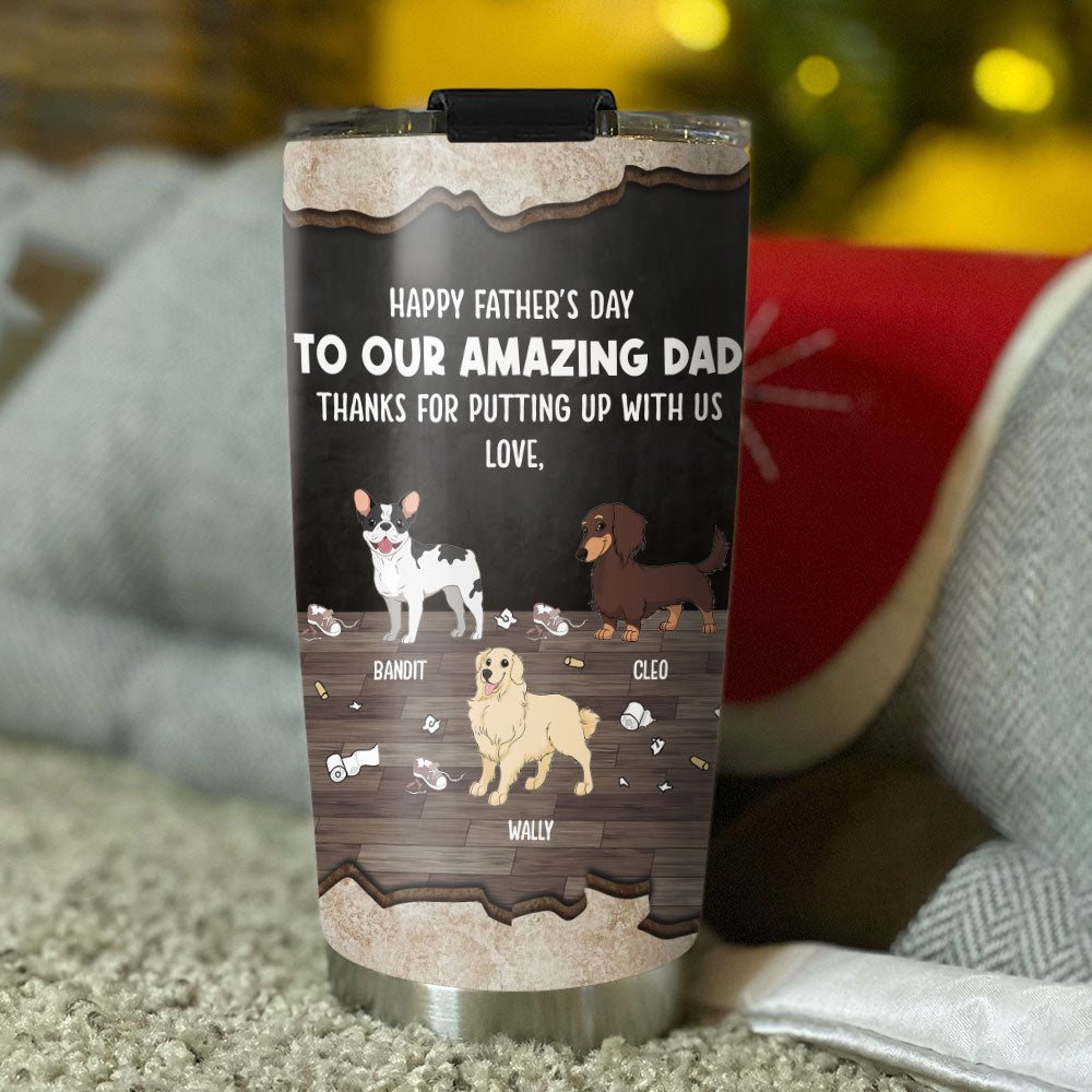 Customizable Dog-Themed Personalized Tumbler for Dad - Ideal Gift with Unique Designs
