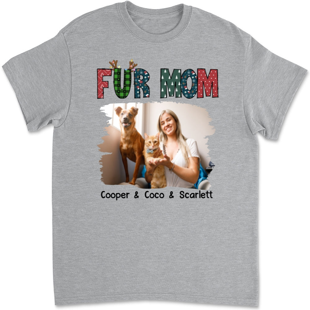 My Lovely Fur Mom Personalized Custom Unisex 5.3 oz Photo T-shirt - Ideal Gift for Pet Lovers