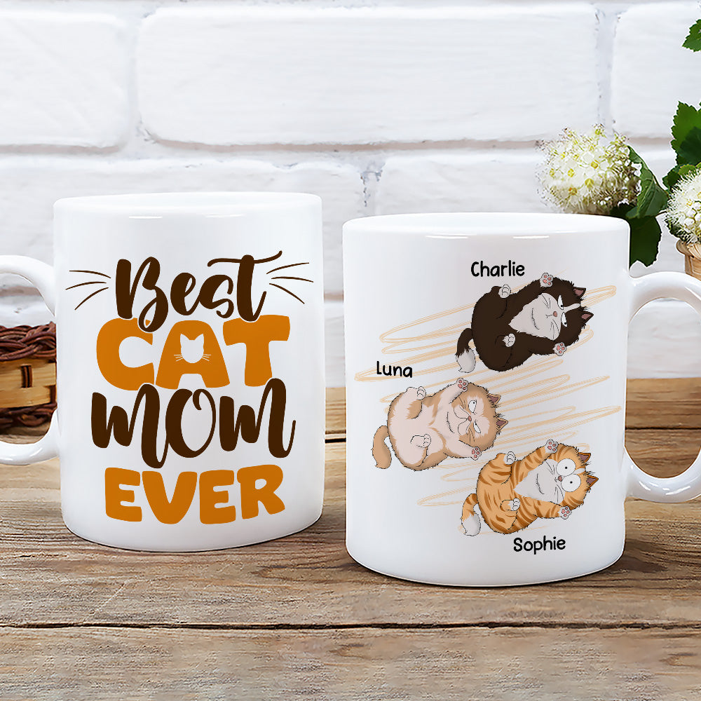 Best Cat Mom Ever - Premium Personalized Custom Ceramic Coffee Mug with USA-Printed Artwork