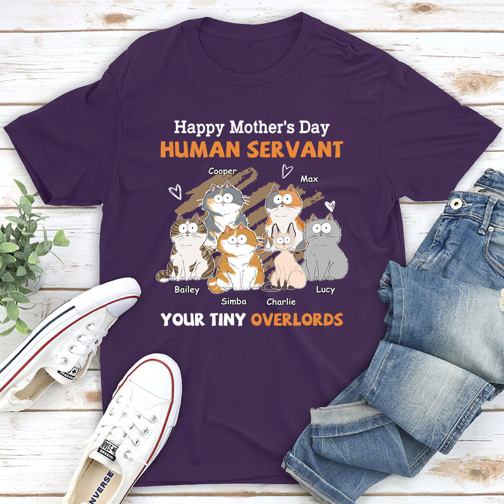 Unique Personalized Custom Unisex T-shirt for Pet Lover Moms - To My Human Servant Mom