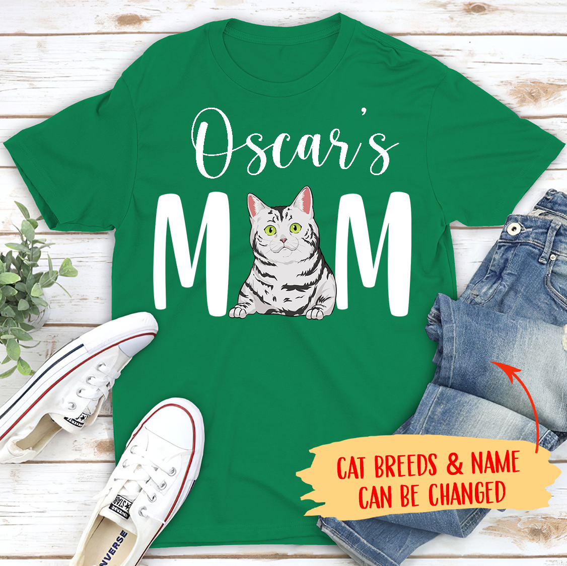 Personalized Custom Unisex Cat Mom/Dad T-shirt - Ideal Gift for Pet Lovers