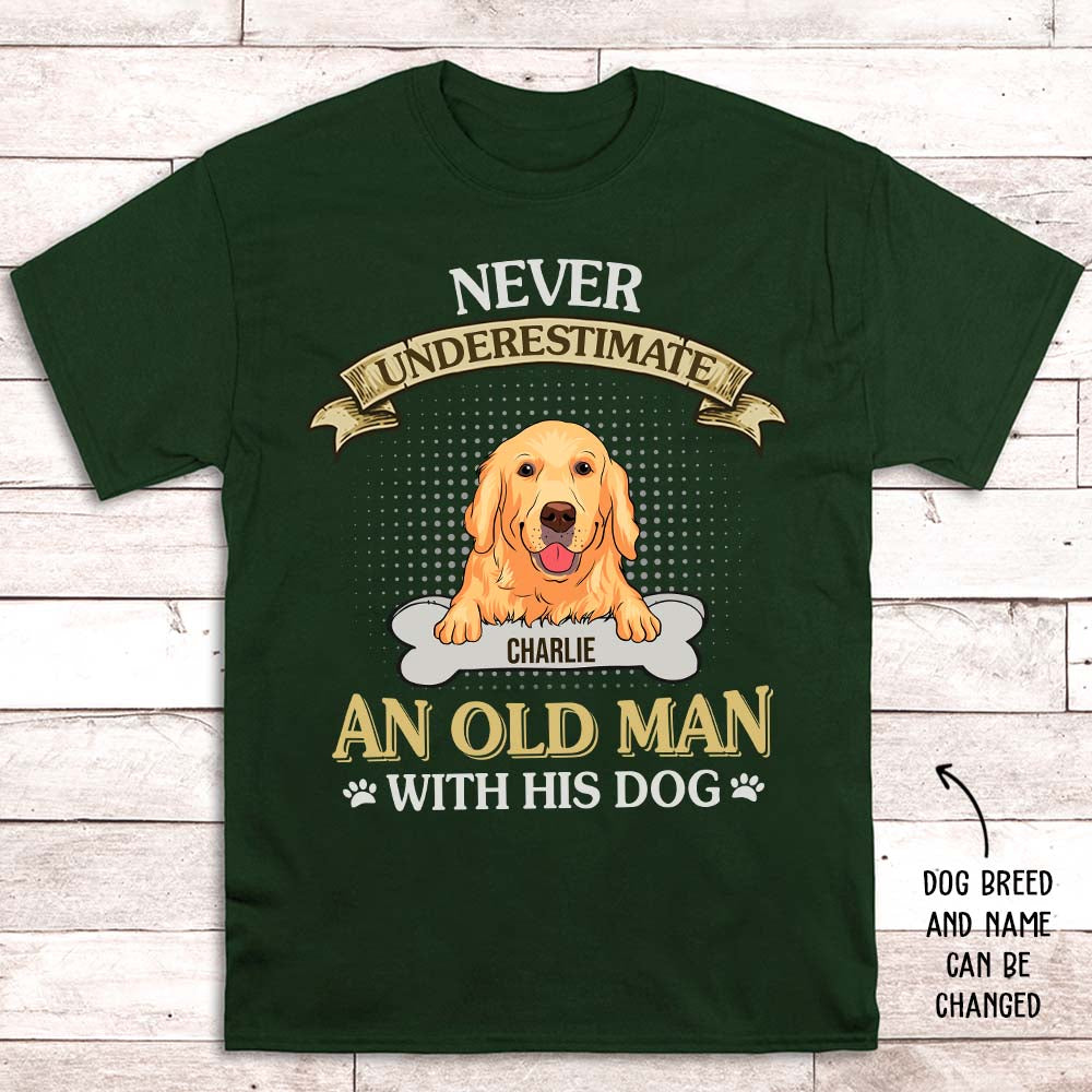 An Old Man With Dog - Stylish Personalized Custom Unisex 5.3 oz T-shirt