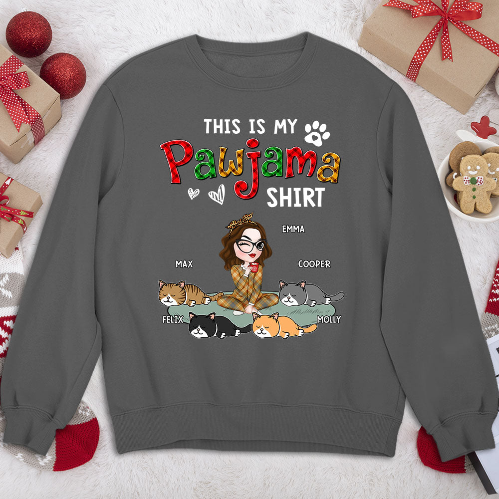 My Pawjama Shirt Cat Version 2 - Customizable Personalized Unisex 8.0 oz Sweatshirt