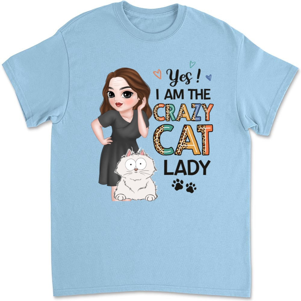 Unique Personalized Custom Unisex Crazy Cat Lady T-shirt
