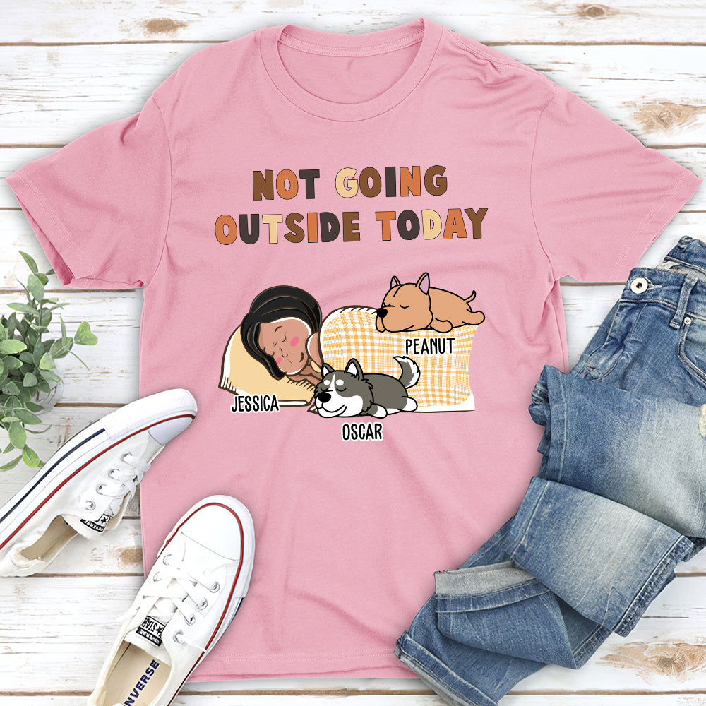 Not Going Outside - Personalized Custom Unisex 5.3 oz Heavy Cotton T-shirt for Pet Lovers