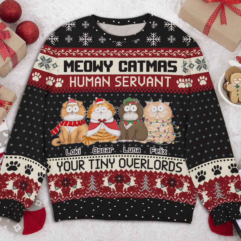 Adorable Tiny Meowy - Personalized Custom All-Over-Print Unisex 8.8 oz Sweatshirt for Pet Lovers