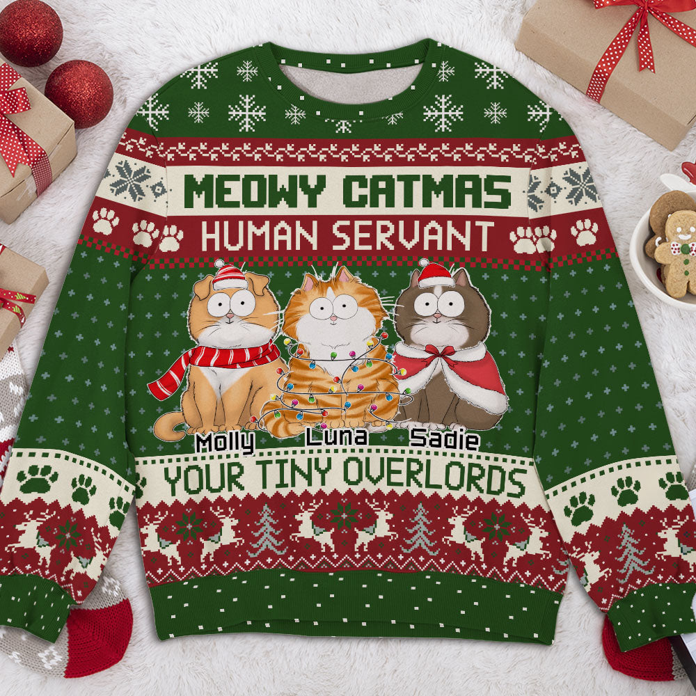 Adorable Tiny Meowy - Personalized Custom All-Over-Print Unisex 8.8 oz Sweatshirt for Pet Lovers