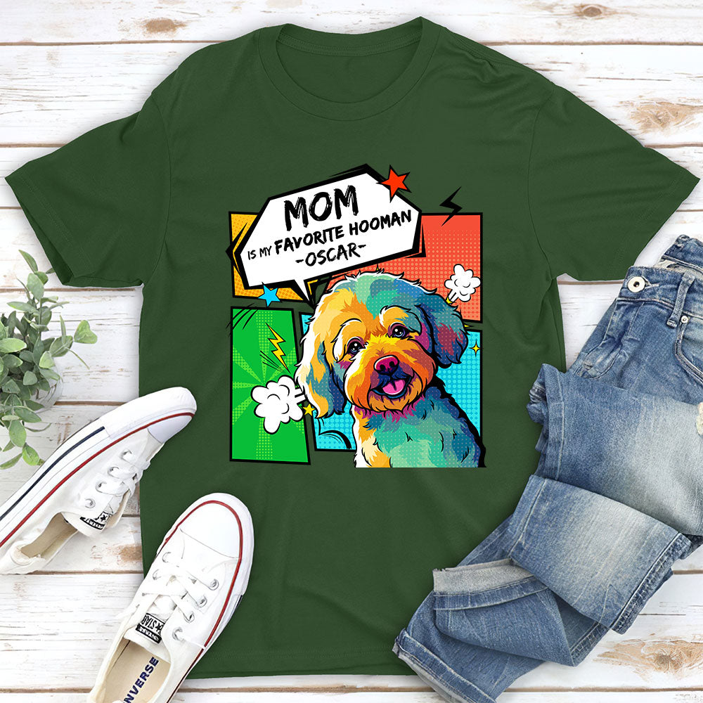 Favorite Hooman - Personalized Custom Unisex Cotton Blend T-shirt for Pet Lovers