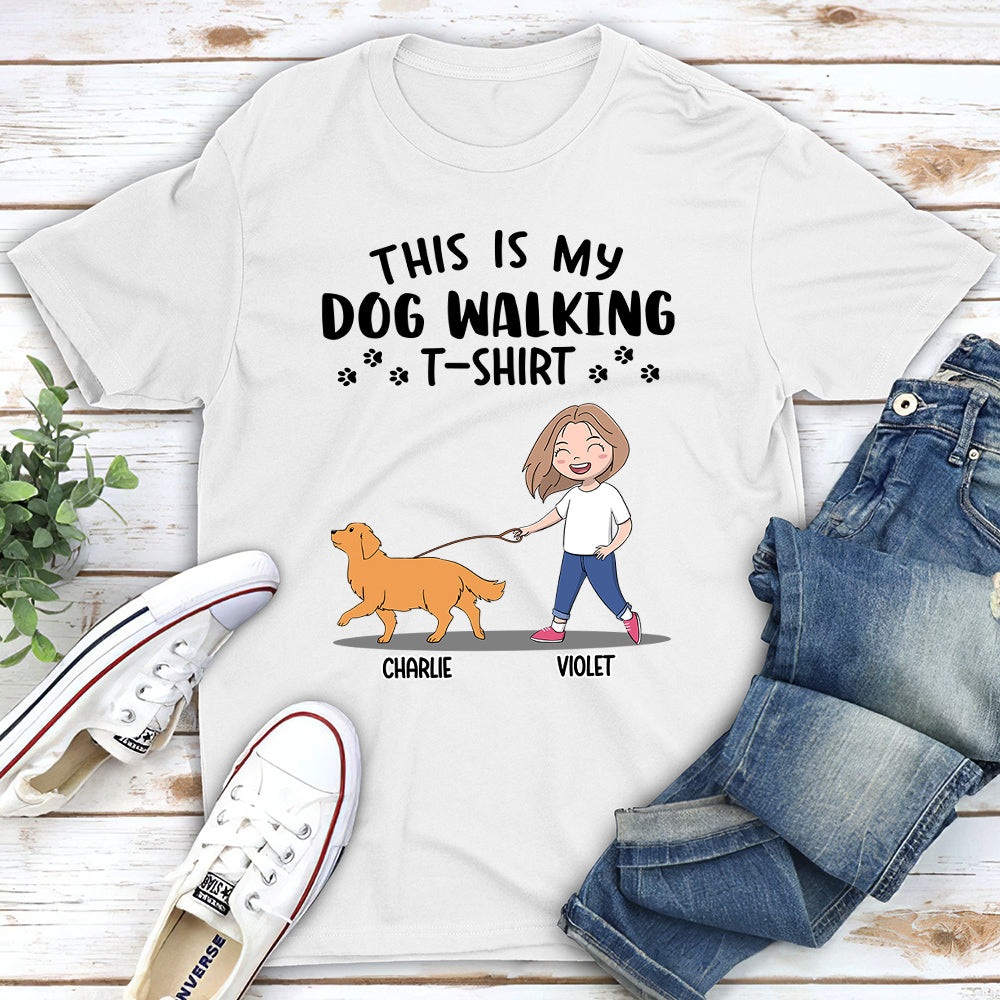 Custom Personalized Unisex Dog Walking T-shirt - Ideal Gift for Pet Lovers