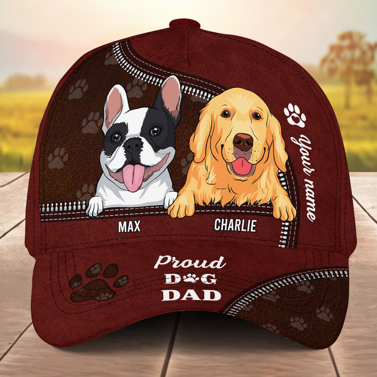 Proud Dog Dad - Premium Personalized Custom Polyester Cap