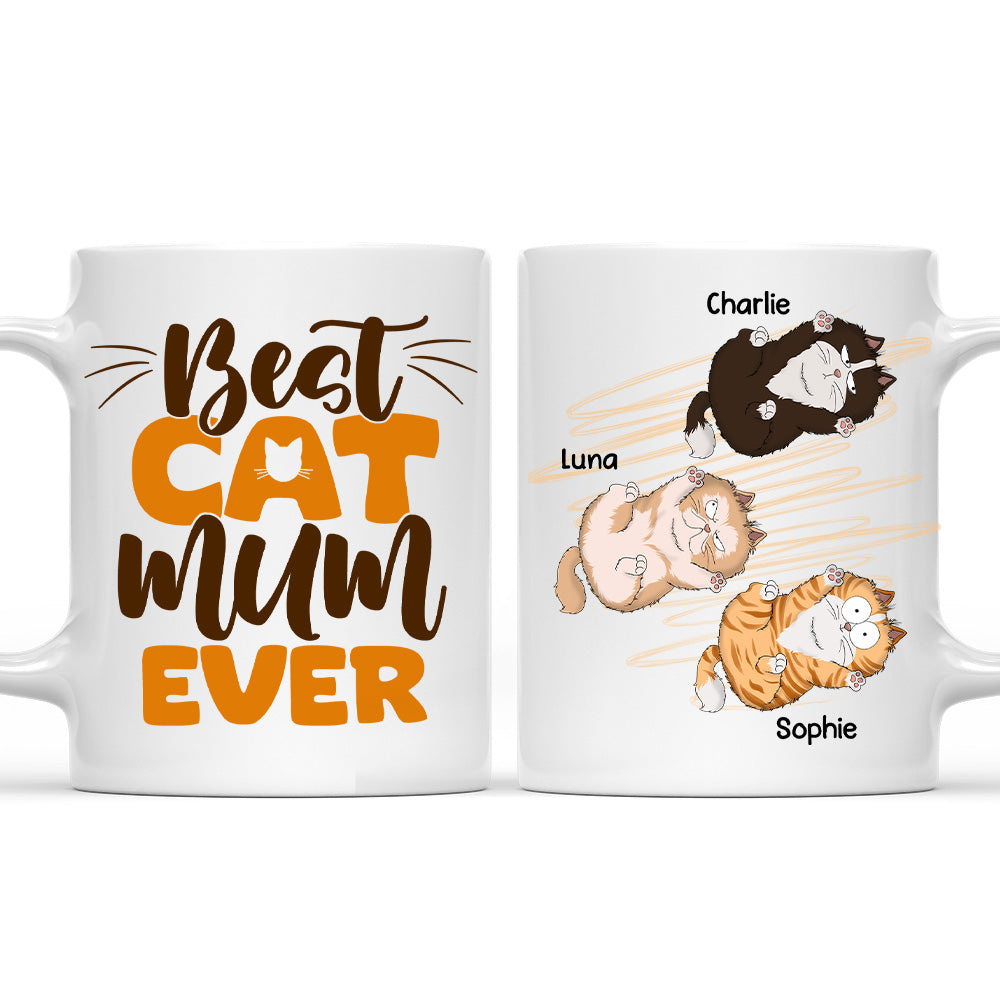 Best Cat Mom Ever - Premium Personalized Custom Ceramic Coffee Mug with USA-Printed Artwork