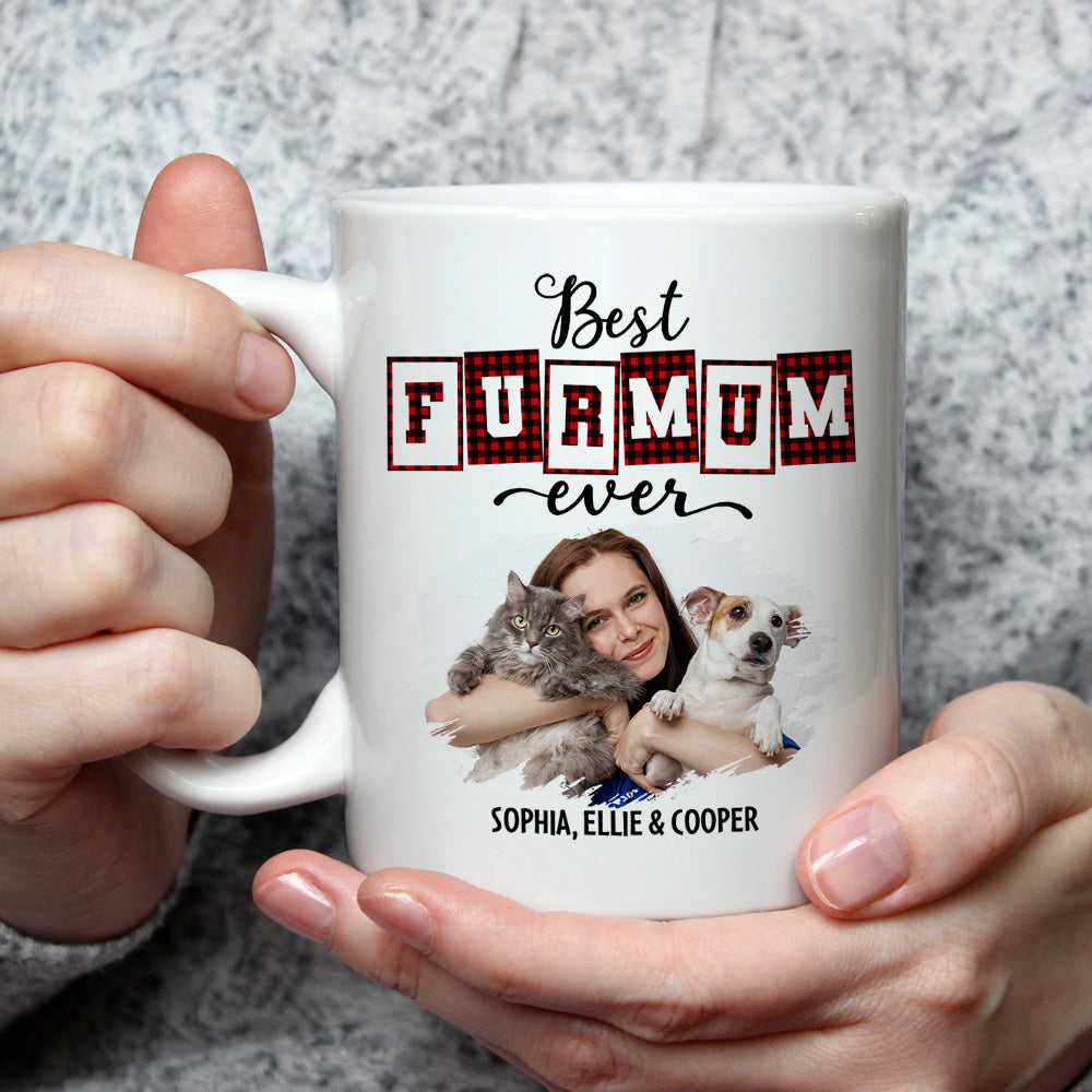 Best Fur Mom and Dad Of The Year Personalized Custom Photo Coffee Mug - 11oz & 15oz Options