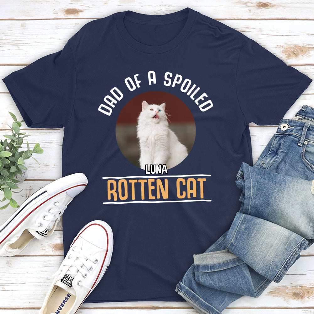 Mom Of Spoiled Cat - Personalized Custom Unisex 5.3 oz T-shirt for Pet Lovers