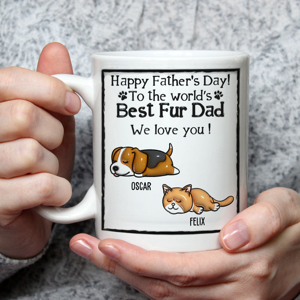 Love Pet Dad - Personalized Custom 3D Inflated Effect 11oz and 15oz Ceramic Mug