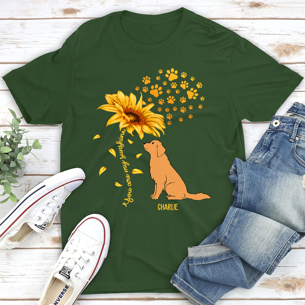 Unique Personalized Custom Unisex Dog And Sunflower T-shirt