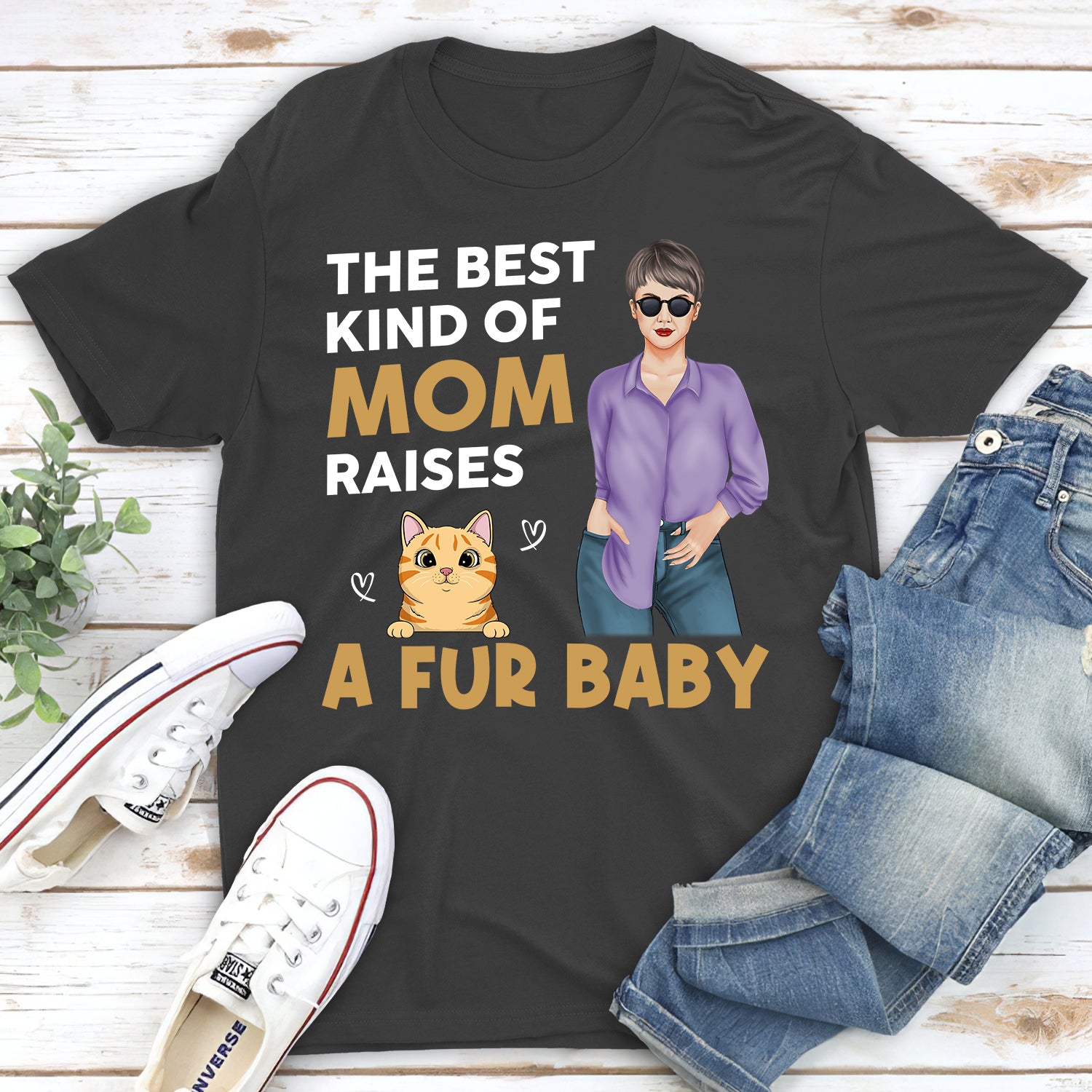The Ultimate Personalized Custom Unisex T-shirt for Cat Moms - The Best Choice