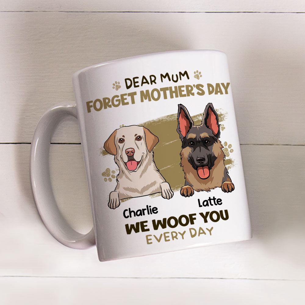 Personalized Custom Dog Woof Dad Mom Everyday Coffee Mug - Ideal for Pet Lovers