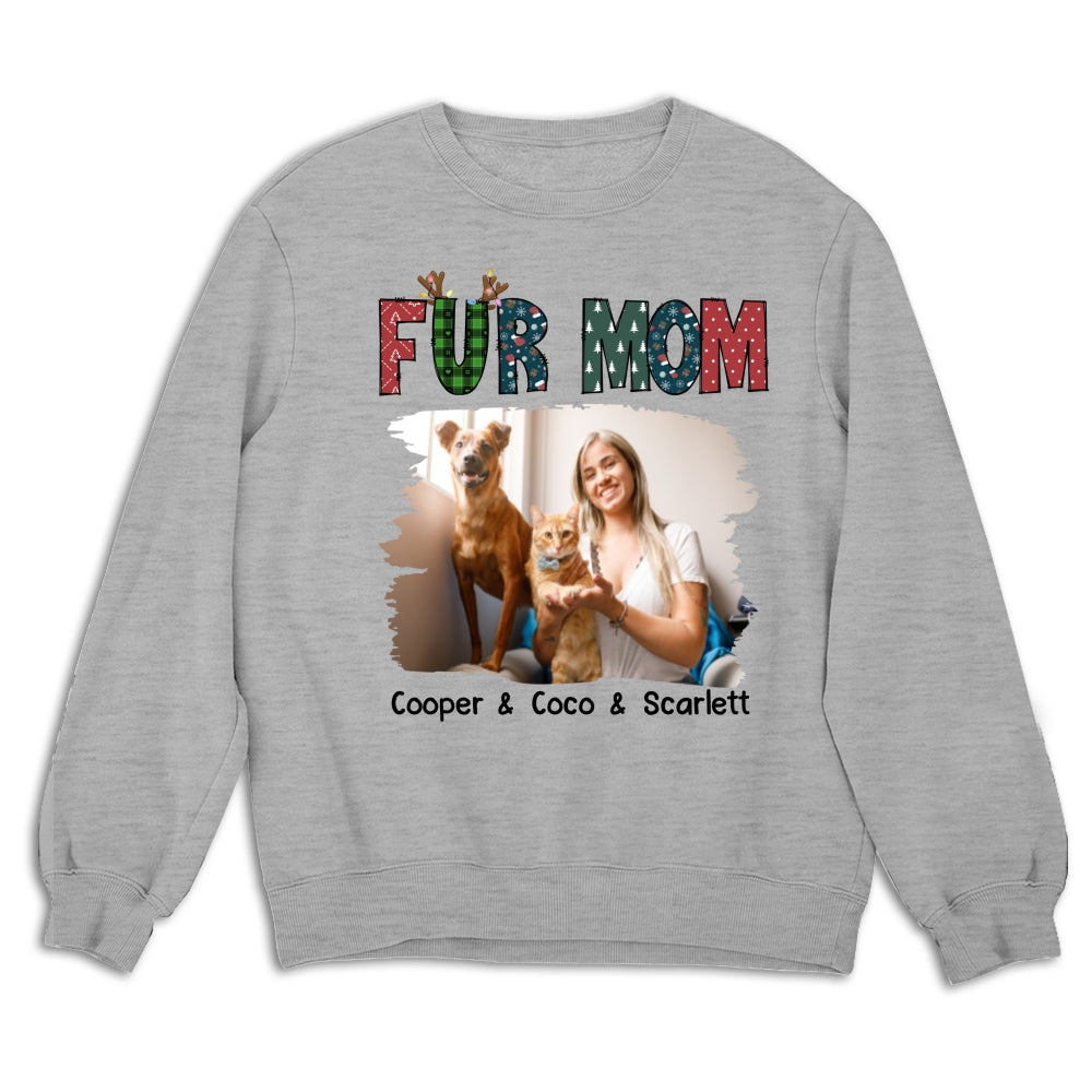 My Lovely Fur Mom Personalized Custom Photo Unisex 8.0 oz Sweatshirt - Ideal Gift for Pet Lovers