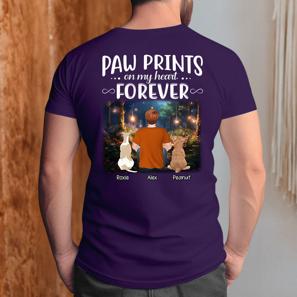 Paw Prints Forever - Exclusive Personalized Custom Unisex 5.3 oz T-shirt for Pet Lovers