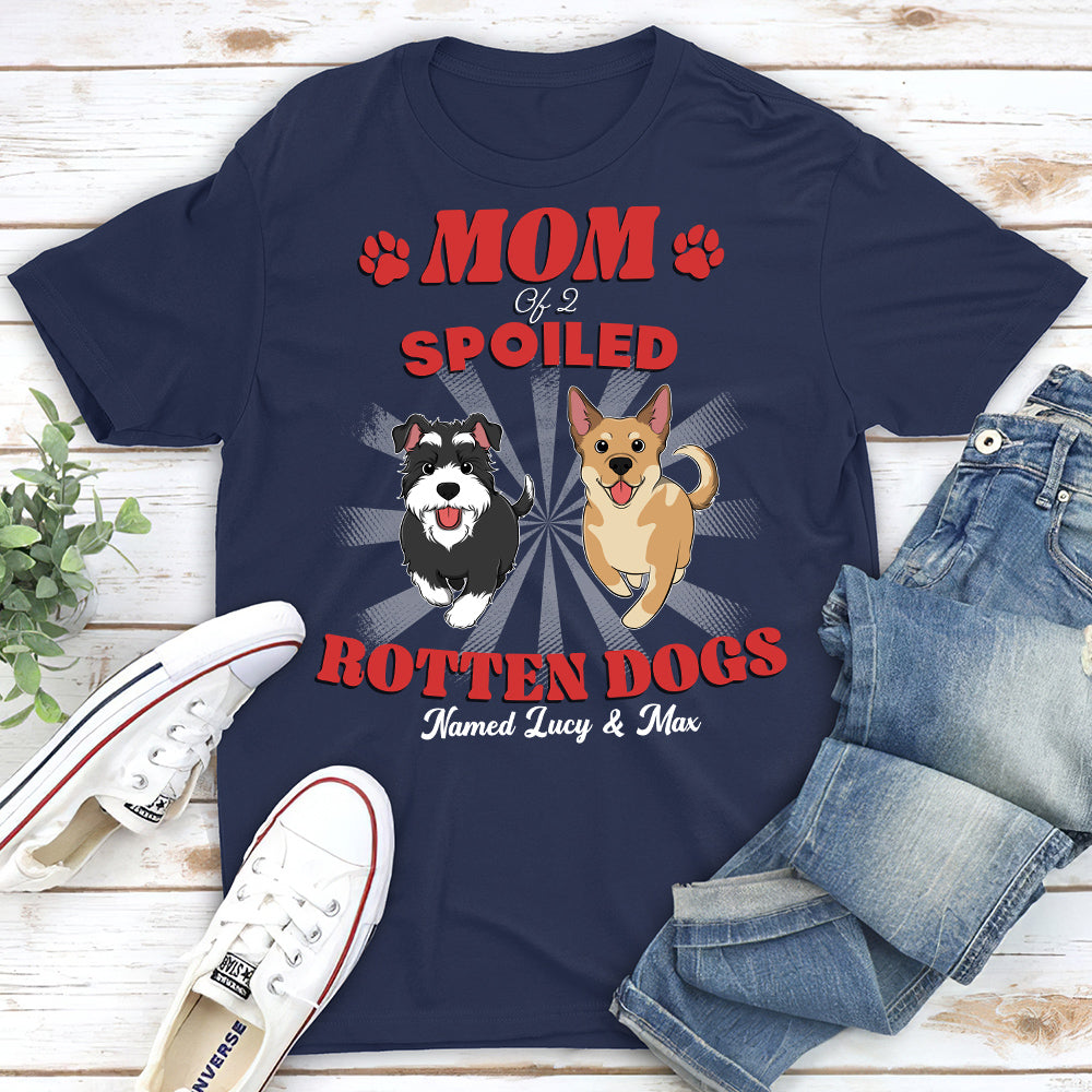 Dad Of Spoiled Rotten Dogs Version 2 - Personalized Custom Unisex 5.3 oz Heavy Cotton T-shirt with Copyrighted Artwork