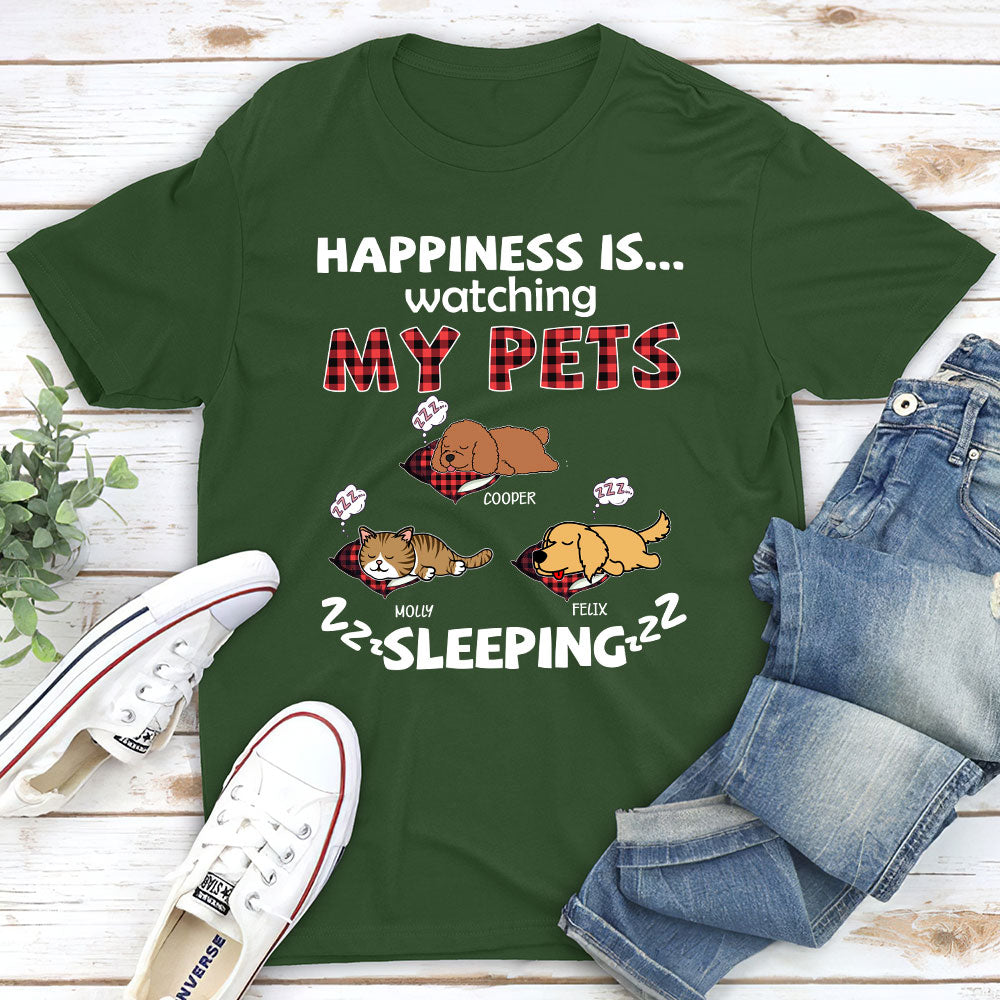 My Pets Snoring - Customizable Unisex 5.3 oz Personalized T-shirt for Pet Lovers