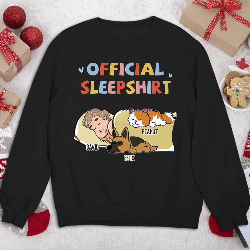 Personalized Custom Sleeping Pet Sleepshirt Version 2 - 8.0 oz Unisex Sweatshirt