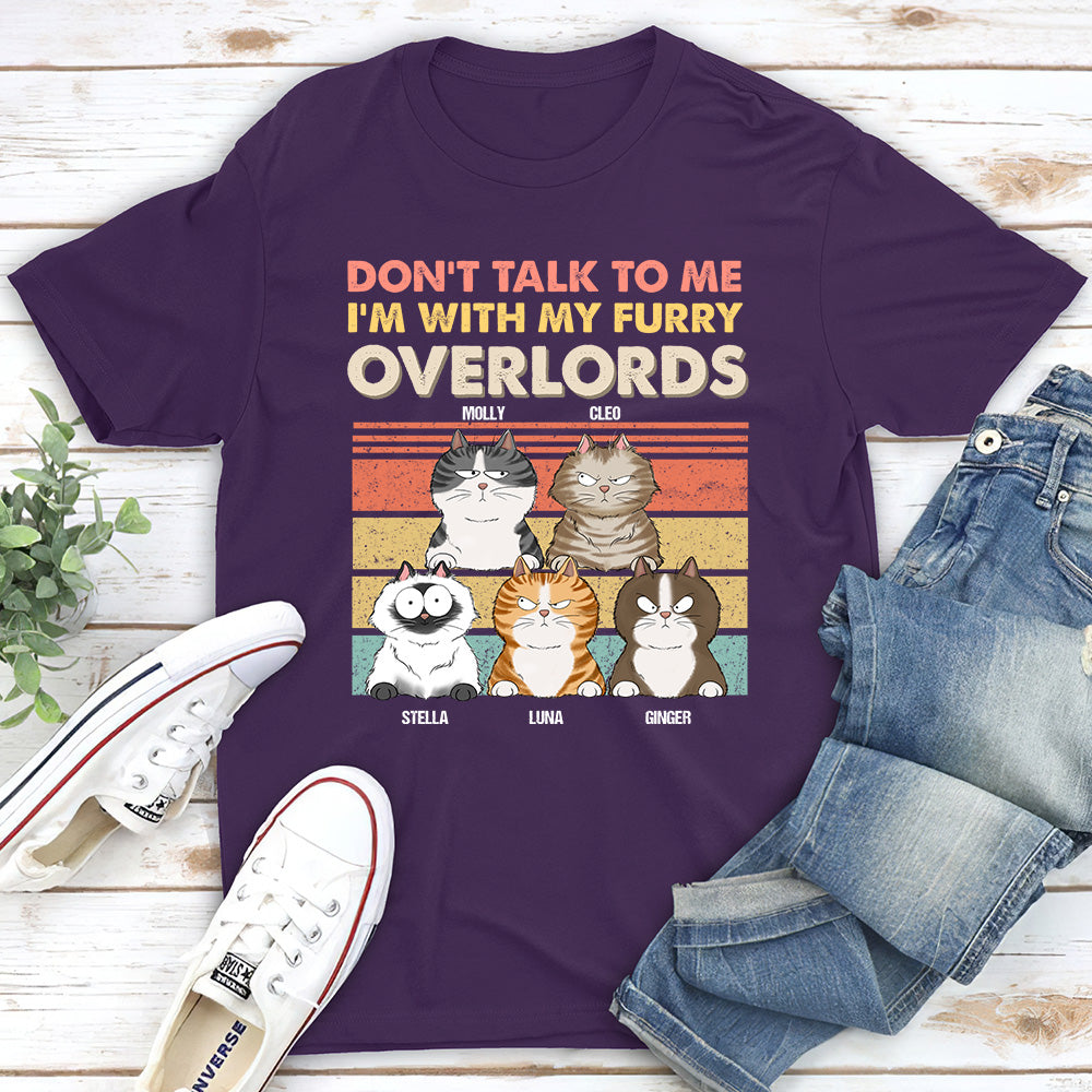 I Am With My Furry Overlords - Personalized Custom Unisex 5.3 oz Heavy Cotton T-Shirt