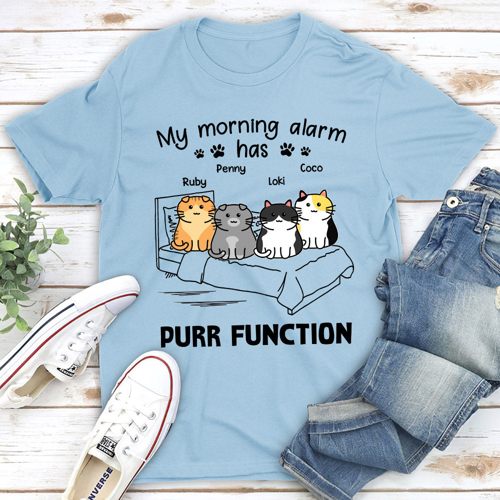 My Morning Alarm - Personalized Custom Unisex 5.3 oz T-shirt for Pet Lovers