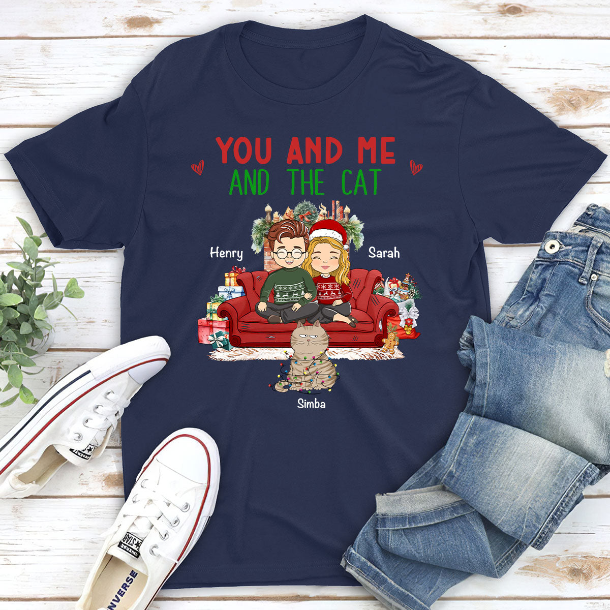 You Me Cat - Personalized Custom Unisex 5.3 oz T-shirt for Pet Lovers