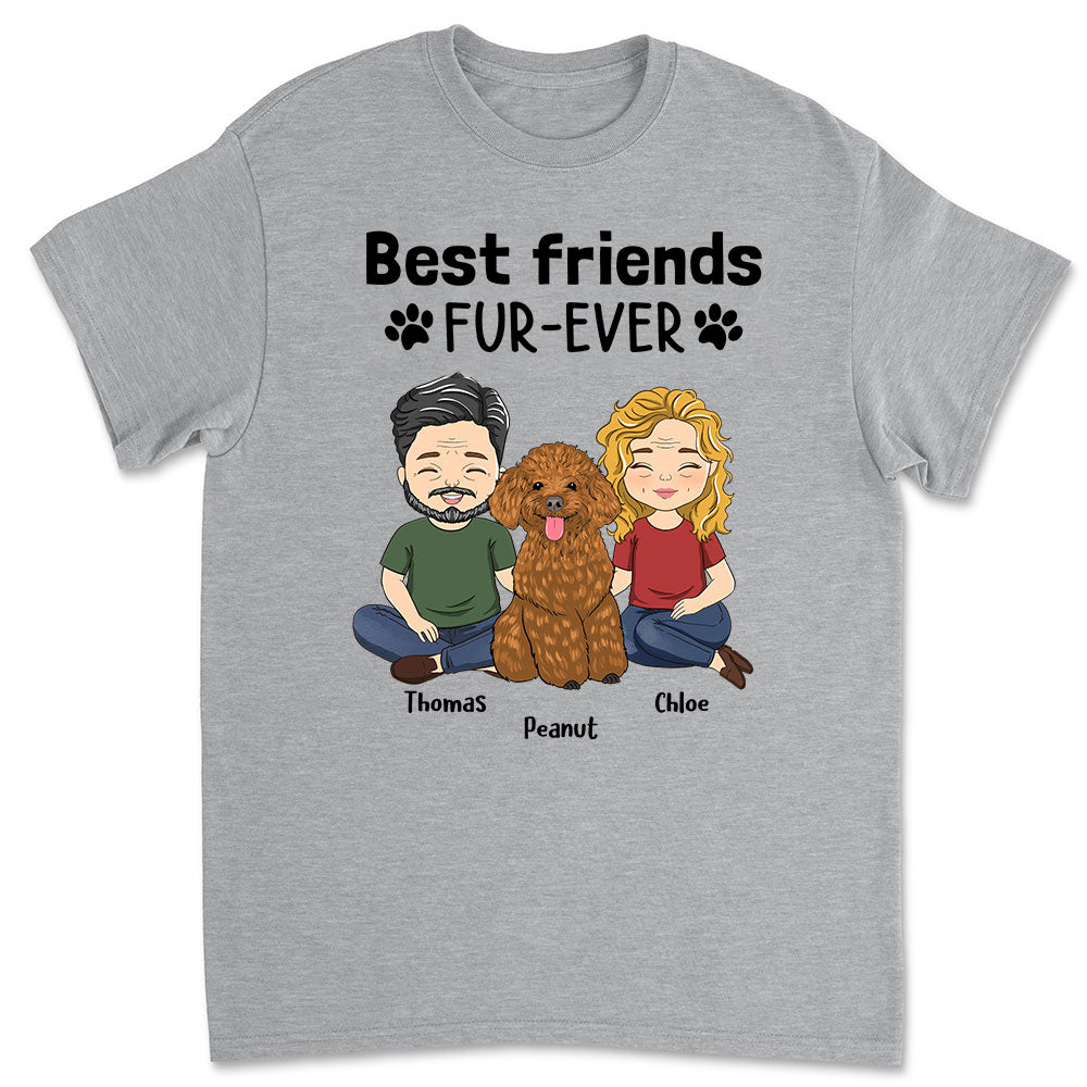 Best Friends Fur-ever Couple - Personalized Custom Unisex 5.3 oz T-shirt for Pet Lovers