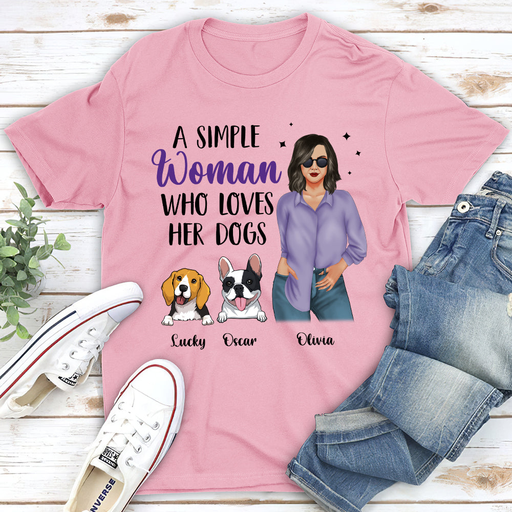 Simple Woman Purple - Personalized Custom Unisex 5.3 oz Heavy Cotton T-shirt