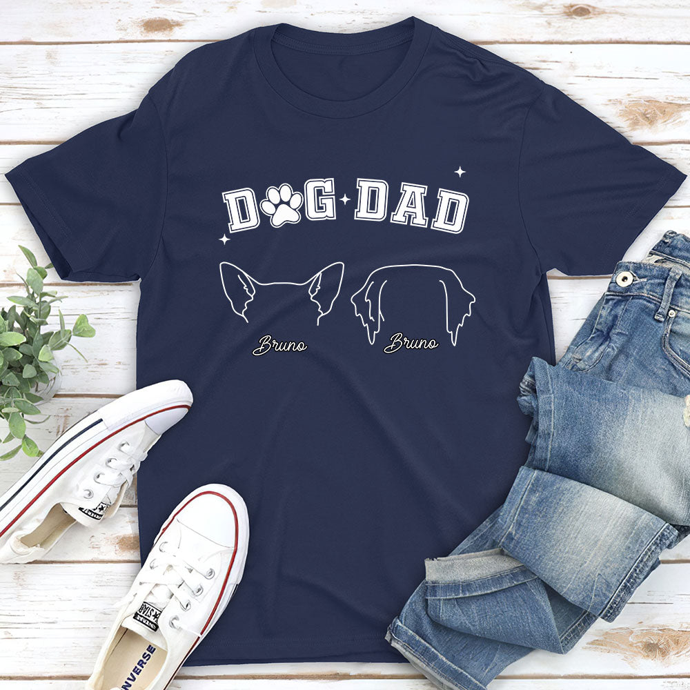 Dog Dad Mom Line - Customizable Personalized Unisex 5.3 oz T-shirt for Pet Lovers