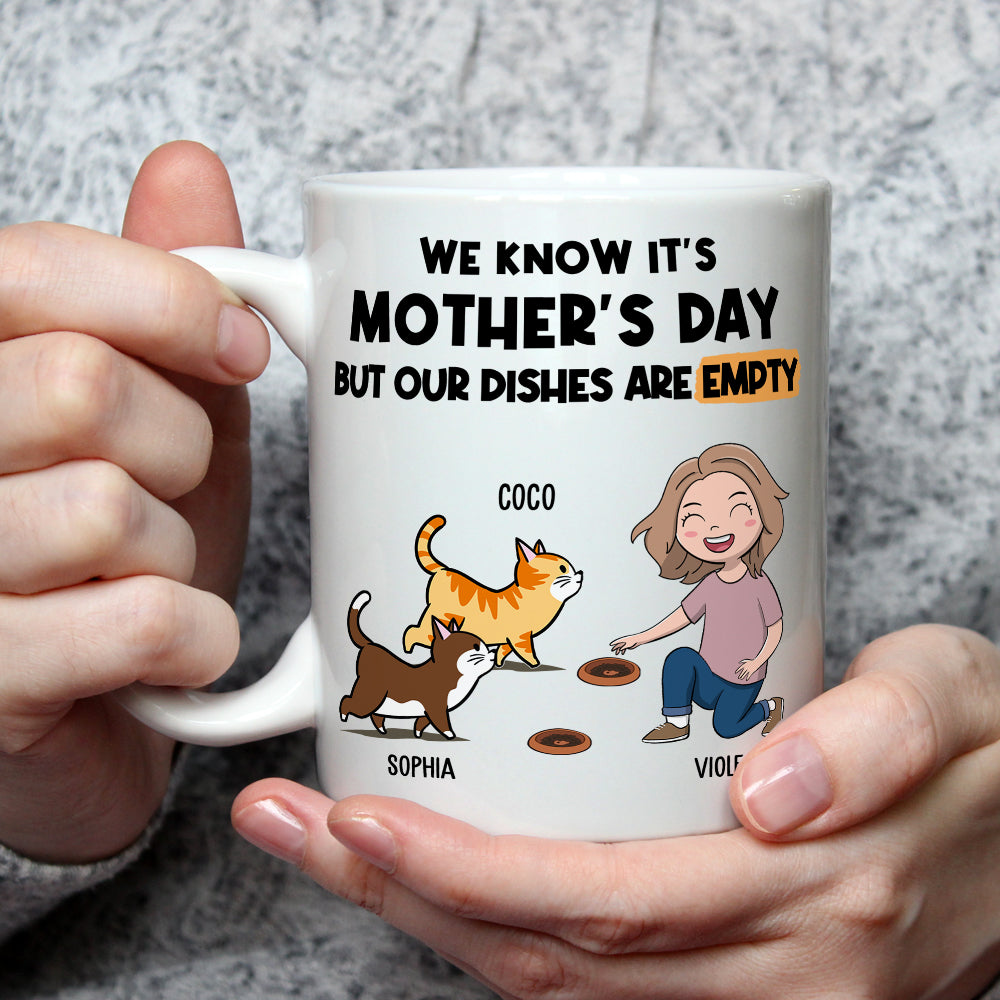 Empty Dishes - Customizable Personalized 11oz White Ceramic Coffee Mug for Pet Lovers
