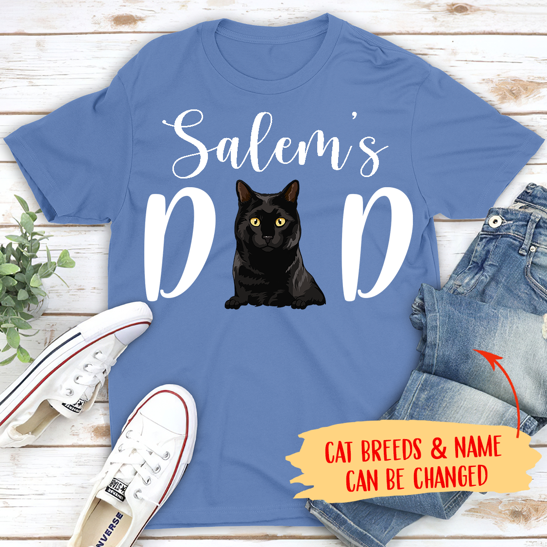 Personalized Custom Unisex Cat Mom/Dad T-shirt - Ideal Gift for Pet Lovers