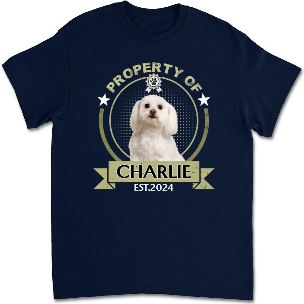 Personalized Custom Unisex Property Of Human Dogs Photo T-Shirt - Ideal Gift for Pet Lovers