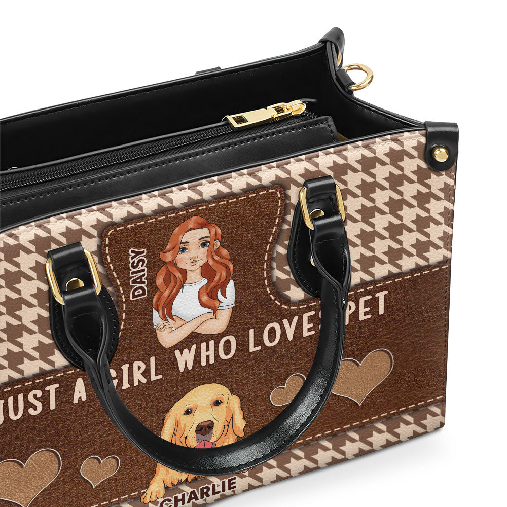 Personalized Custom Girl's Leather Bag Featuring Pets