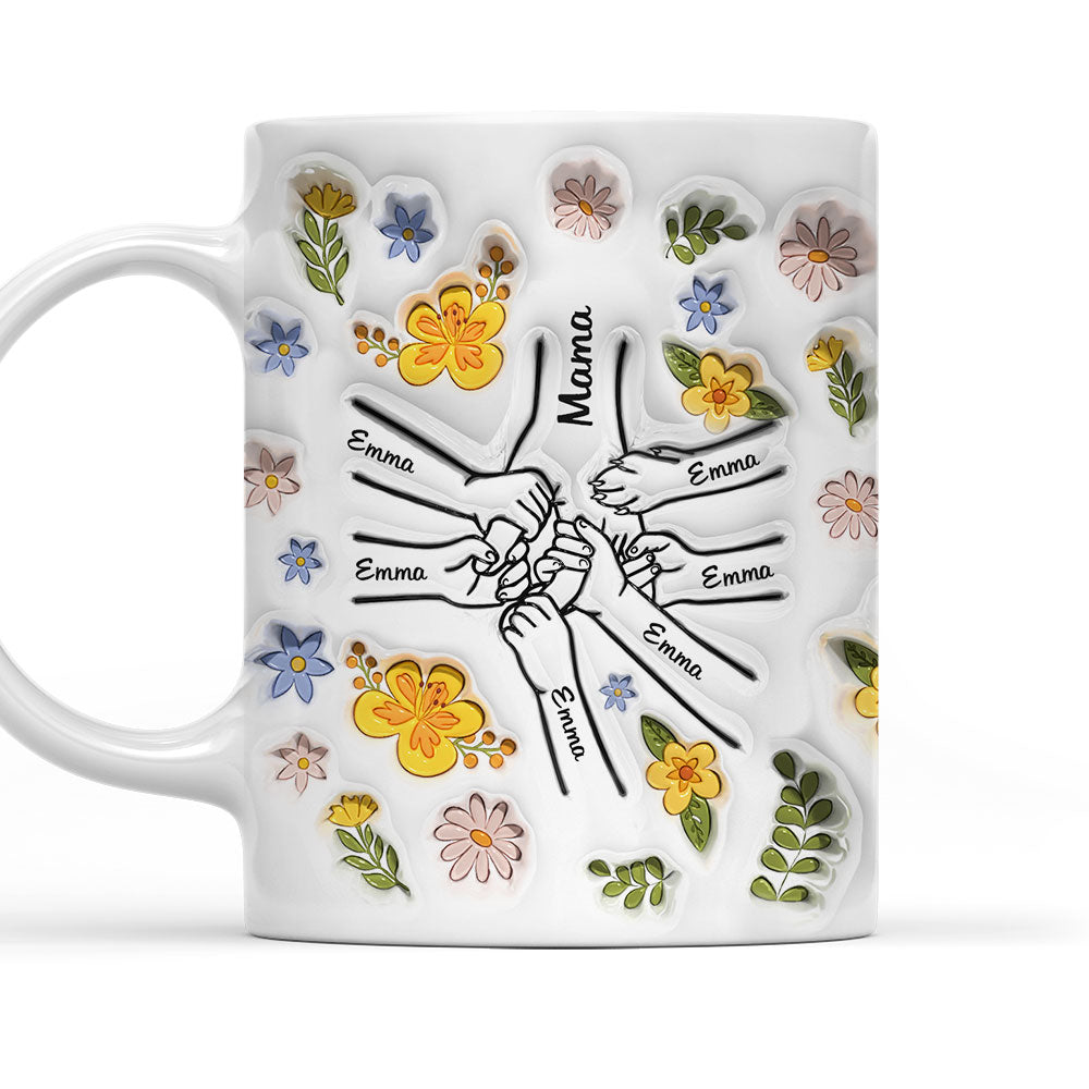 Hand In Hand Version 2 - Exquisite Personalized Custom 3D Inflated Effect Ceramic Mug in 11oz and 15oz Sizes