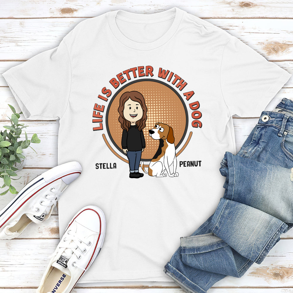 Life Is Better - Personalized Custom Unisex 5.3 oz T-shirt for Pet Lovers