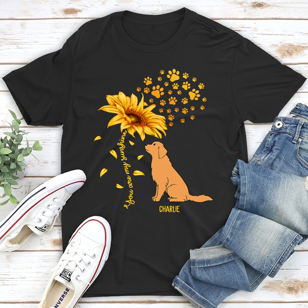 Unique Personalized Custom Unisex Dog And Sunflower T-shirt