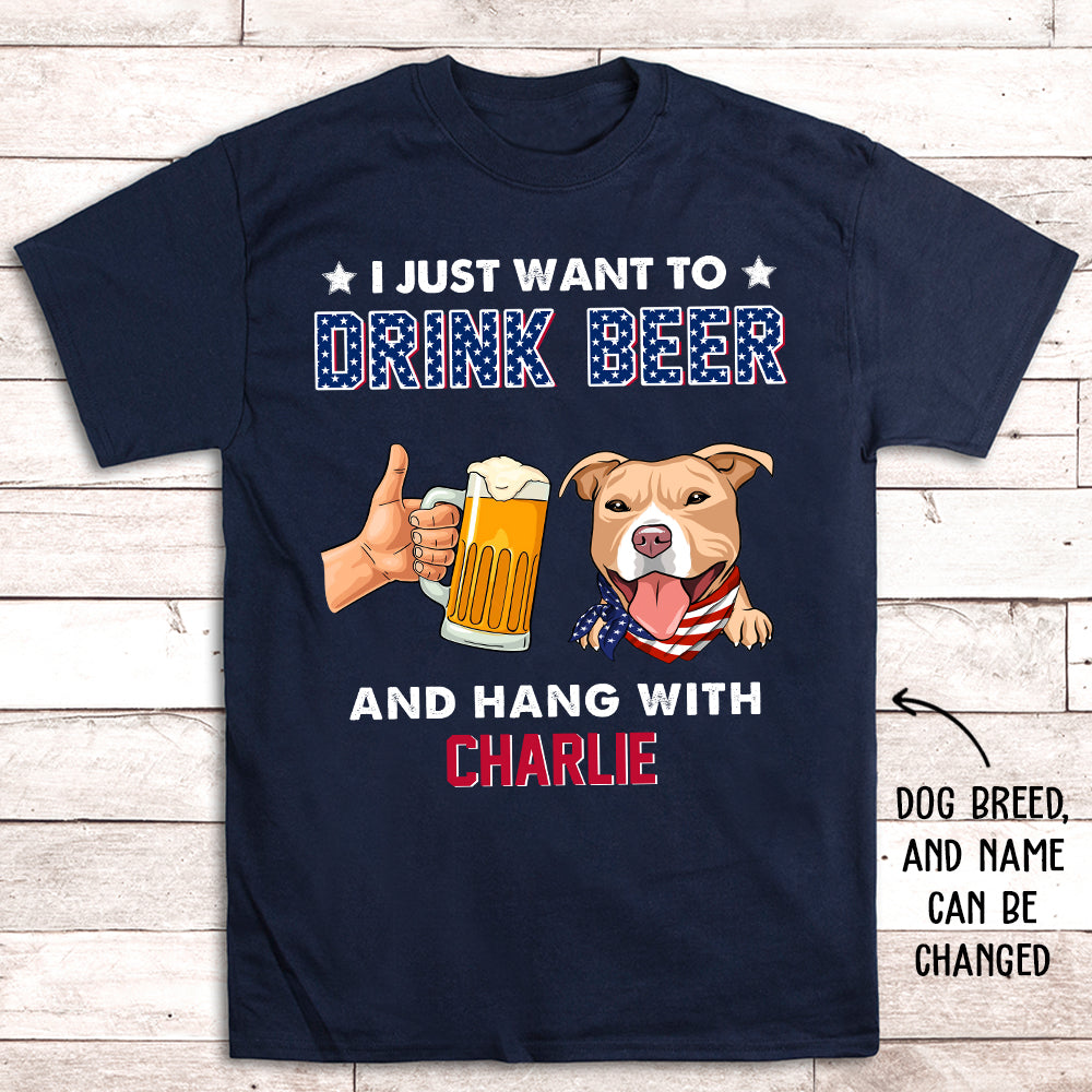 Personalized Custom Unisex 'Drink Beer' T-shirt - Ideal for Pet Lovers