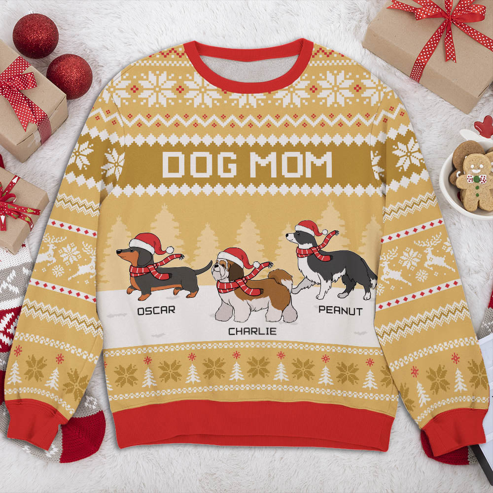 Personalized Custom All-Over-Print Dog Mom Dad Mint Sweatshirt - Ideal Gift for Dog Lovers