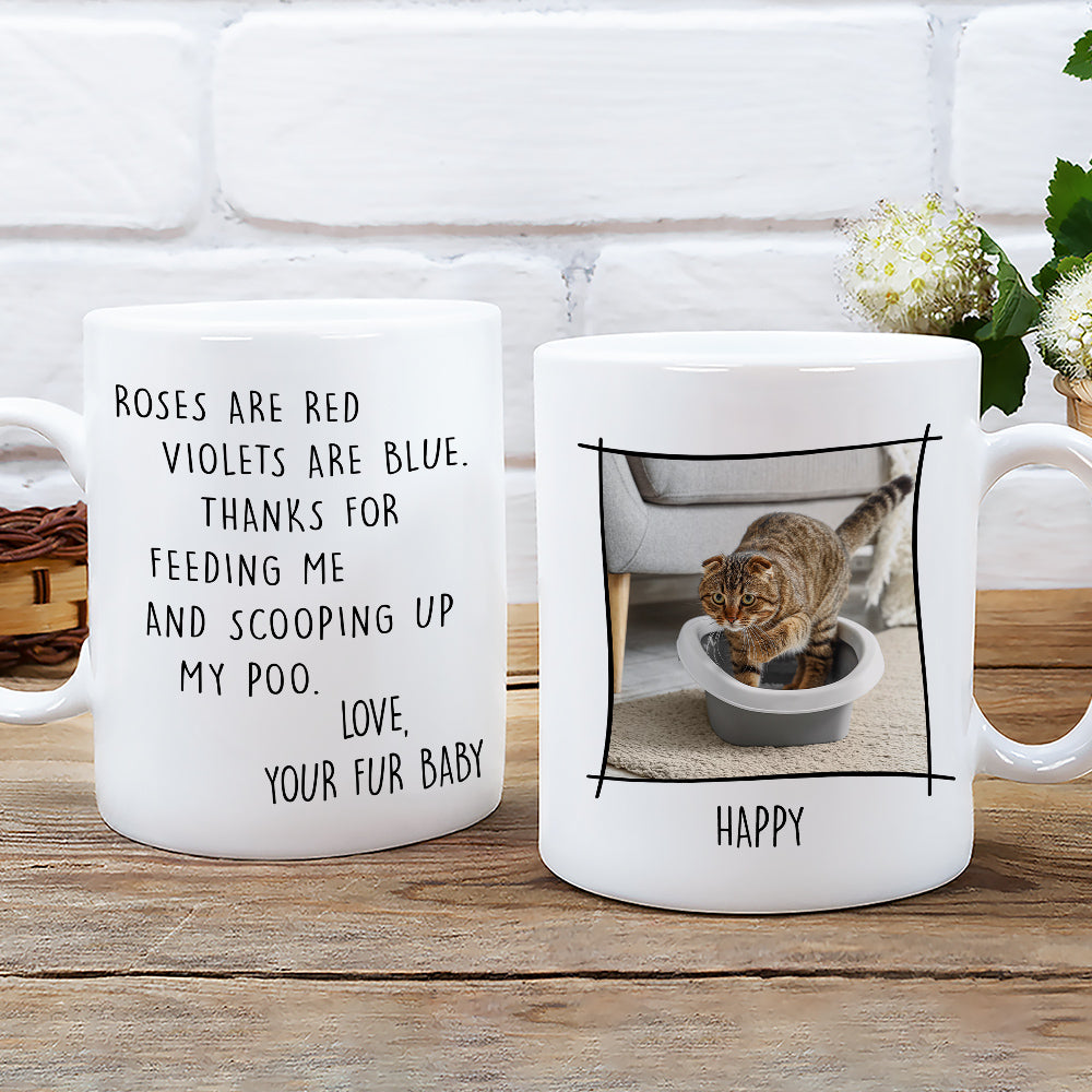 Personalized Custom Thank You For Scooping My Poo Ver Photo Coffee Mug - 11oz & 15oz