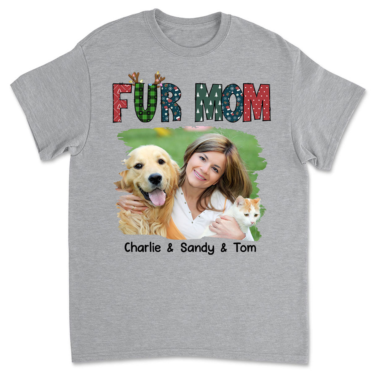 My Lovely Fur Mom Personalized Custom Unisex 5.3 oz Photo T-shirt - Ideal Gift for Pet Lovers