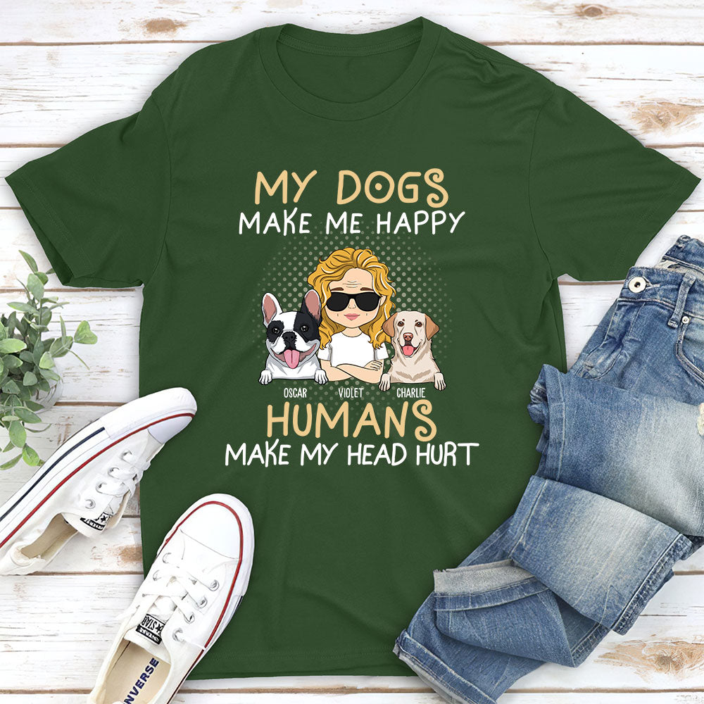 My Dog Vs Humans - Personalized Custom Unisex 5.3 oz T-shirt for Pet Lovers
