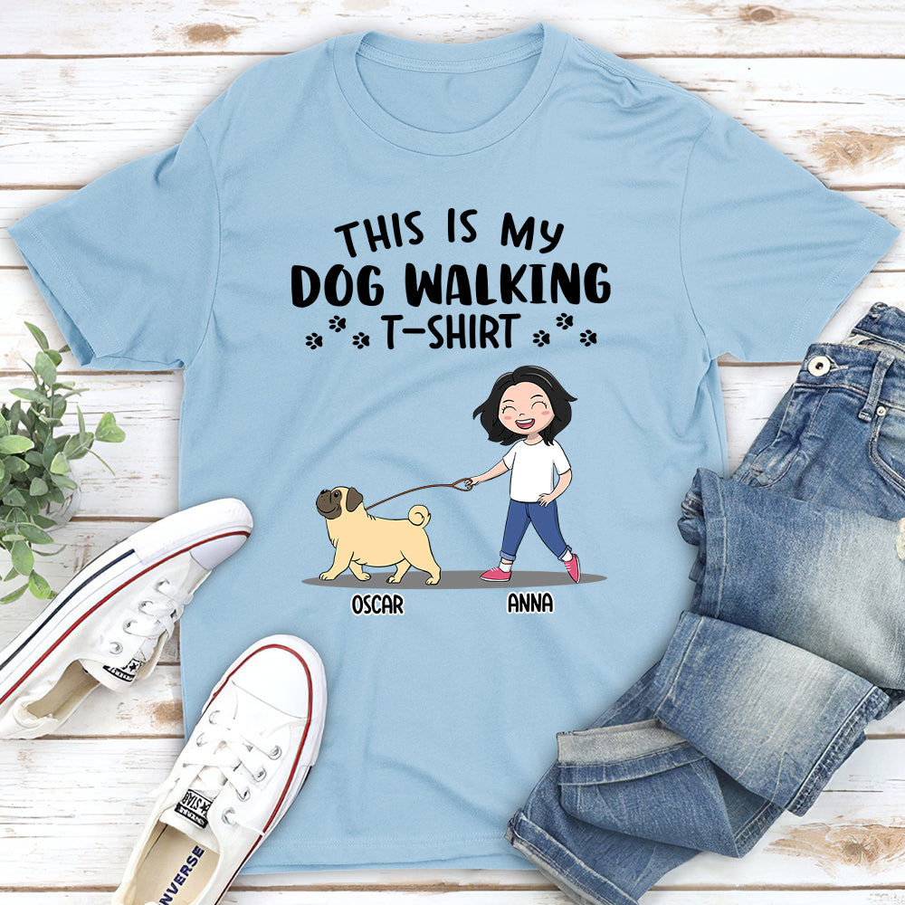 Custom Personalized Unisex Dog Walking T-shirt - Ideal Gift for Pet Lovers