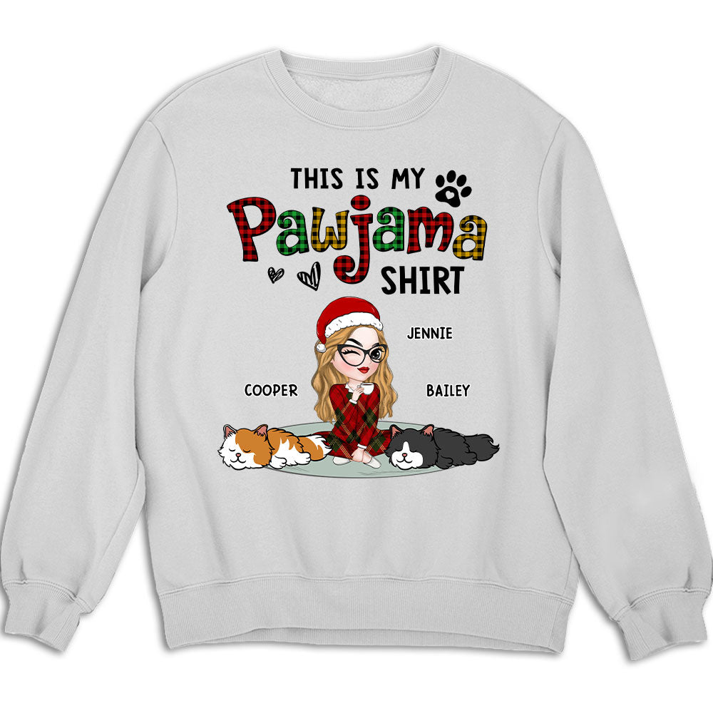 Pawjama Shirt Ver Cat - Customizable Personalized Unisex Sweatshirt for Pet Lovers
