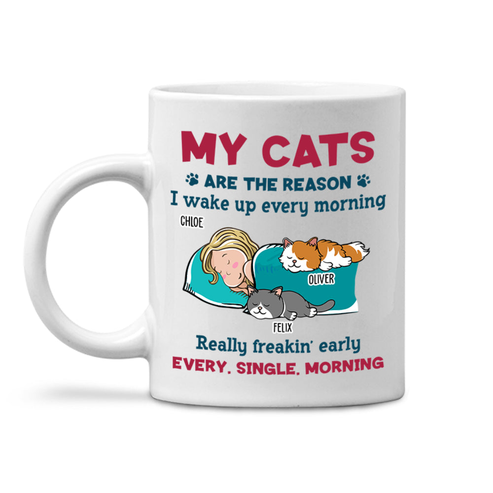 My Cat Wakes Me Up - Unique Personalized Custom Coffee Mug for Pet Lovers