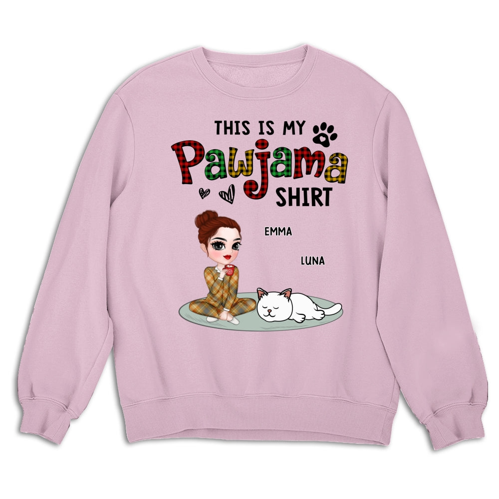 Pawjama Shirt Ver Cat - Customizable Personalized Unisex Sweatshirt for Pet Lovers
